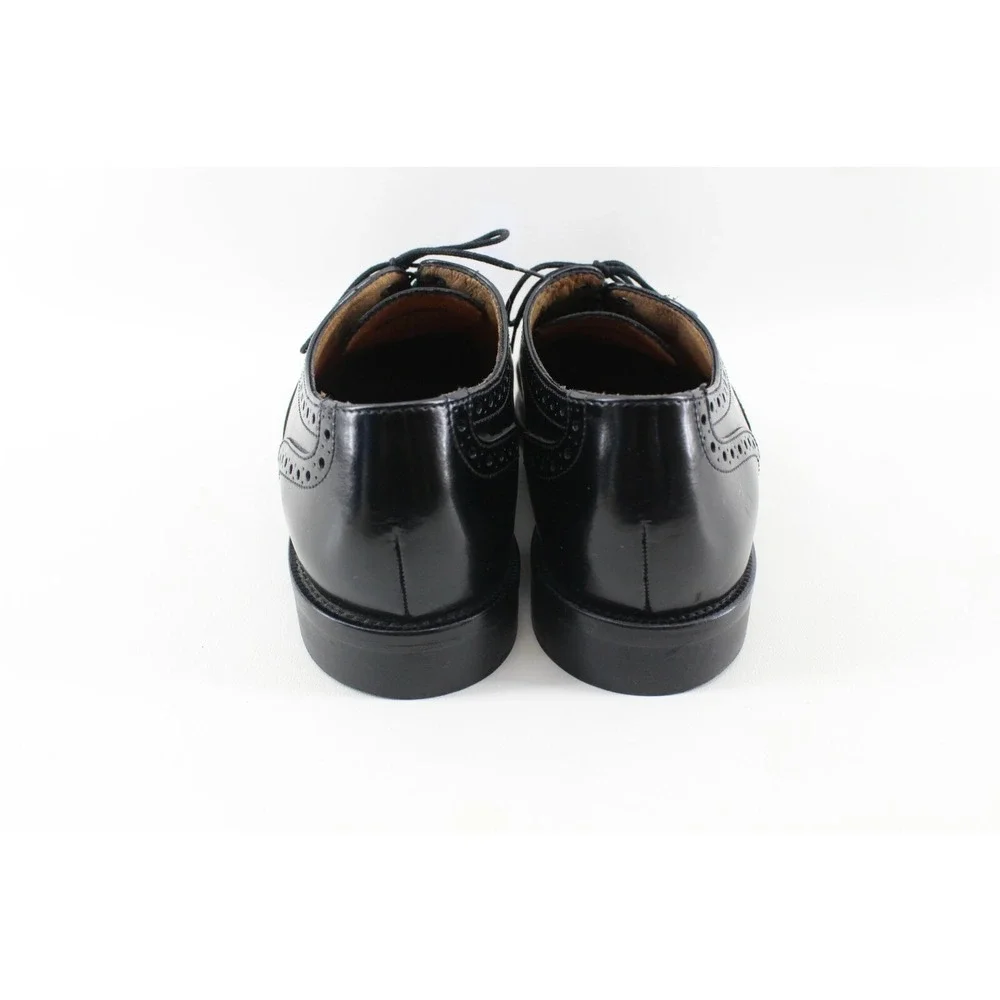 Vintage Gran Flex‎ by Emyco Black Leather Brogue Wingtip Shoes Size 9.5M 139508